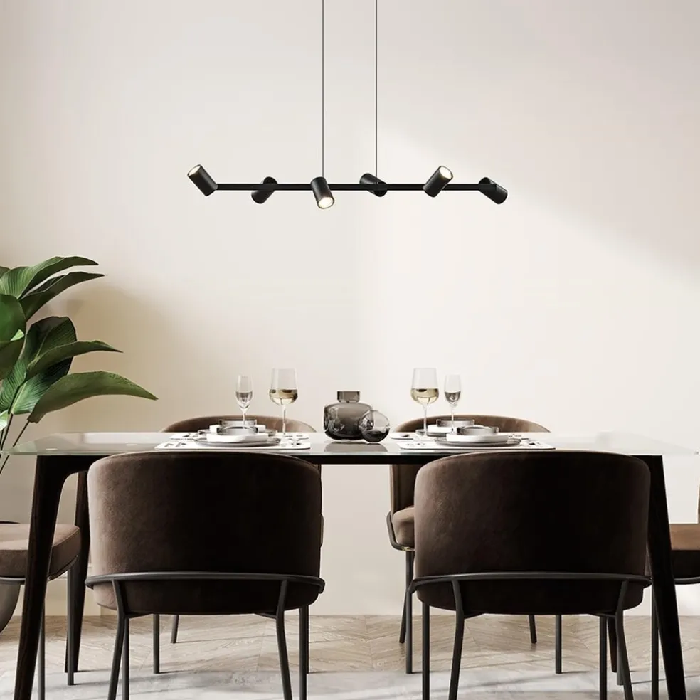 6-Lichts hanglamp spots verstelbaar zwart