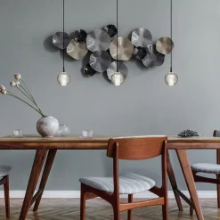 3-Lichts hanglamp zwart met helder glazen bollen