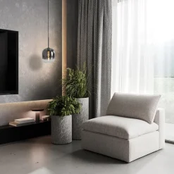 1-Lichts hanglamp zwart met smoke/helder glas