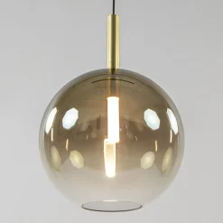 3-Lichts LED eettafelhanglamp met gold fading glas