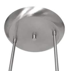 4-Lichts LED hanglamp staal met witte schotels dimbaar