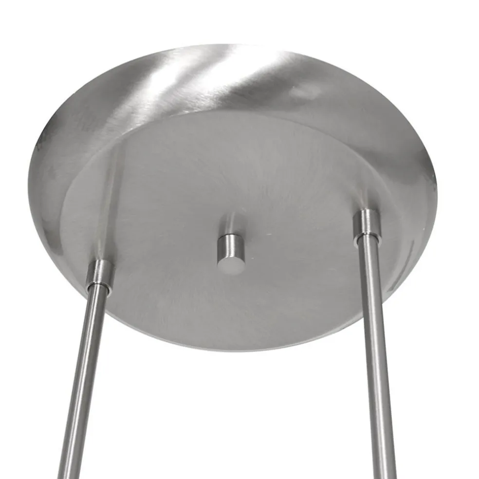 4-Lichts LED hanglamp staal met witte schotels dimbaar