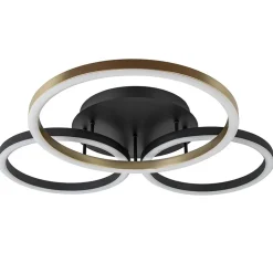 3-Lichts LED plafondlamp zwart/goud 3-standen dimbaar