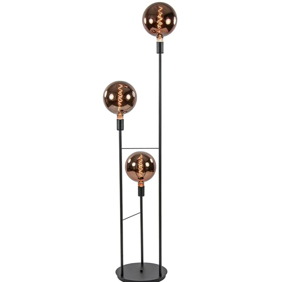 3-Lichts moderne vloerlamp mat zwart exclusief lichtbron