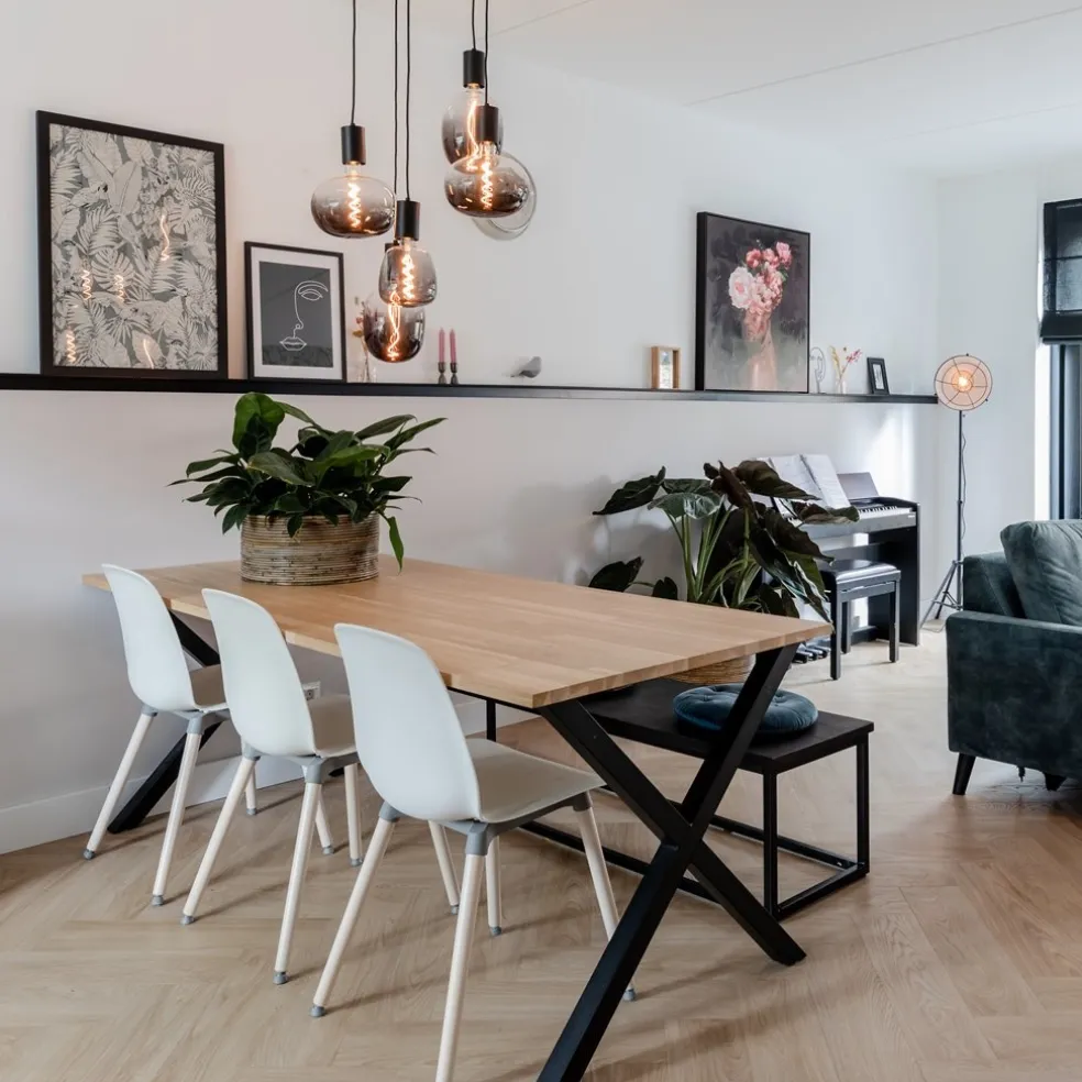 5-lichts plaat rond + pendels zwart ex.lb