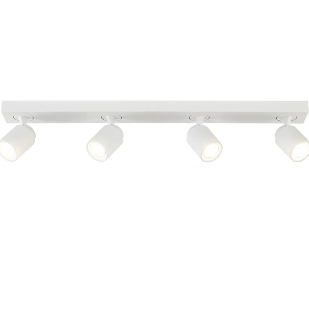 4-Lichts plafondspot balk wit metaal