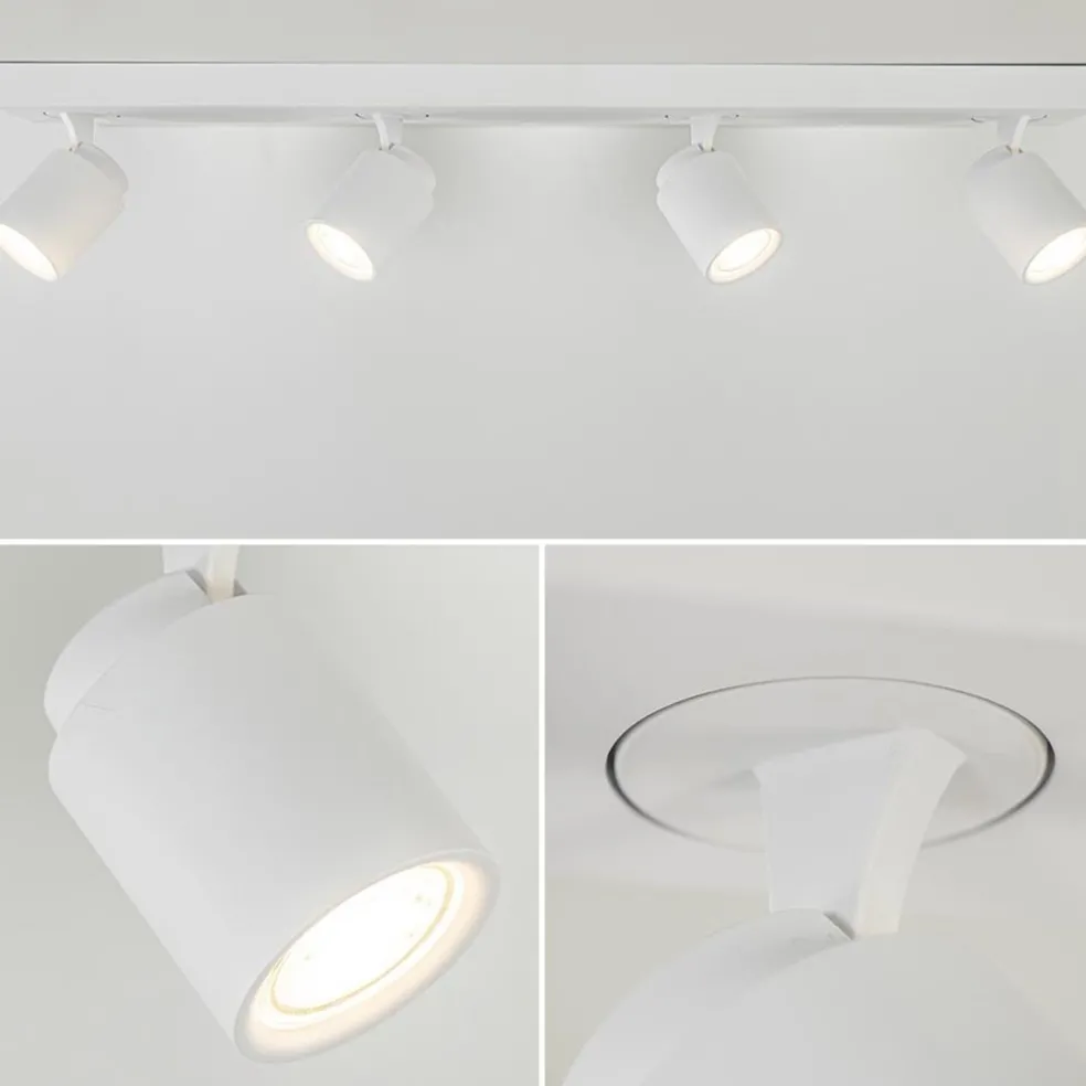 4-Lichts plafondspot balk wit metaal