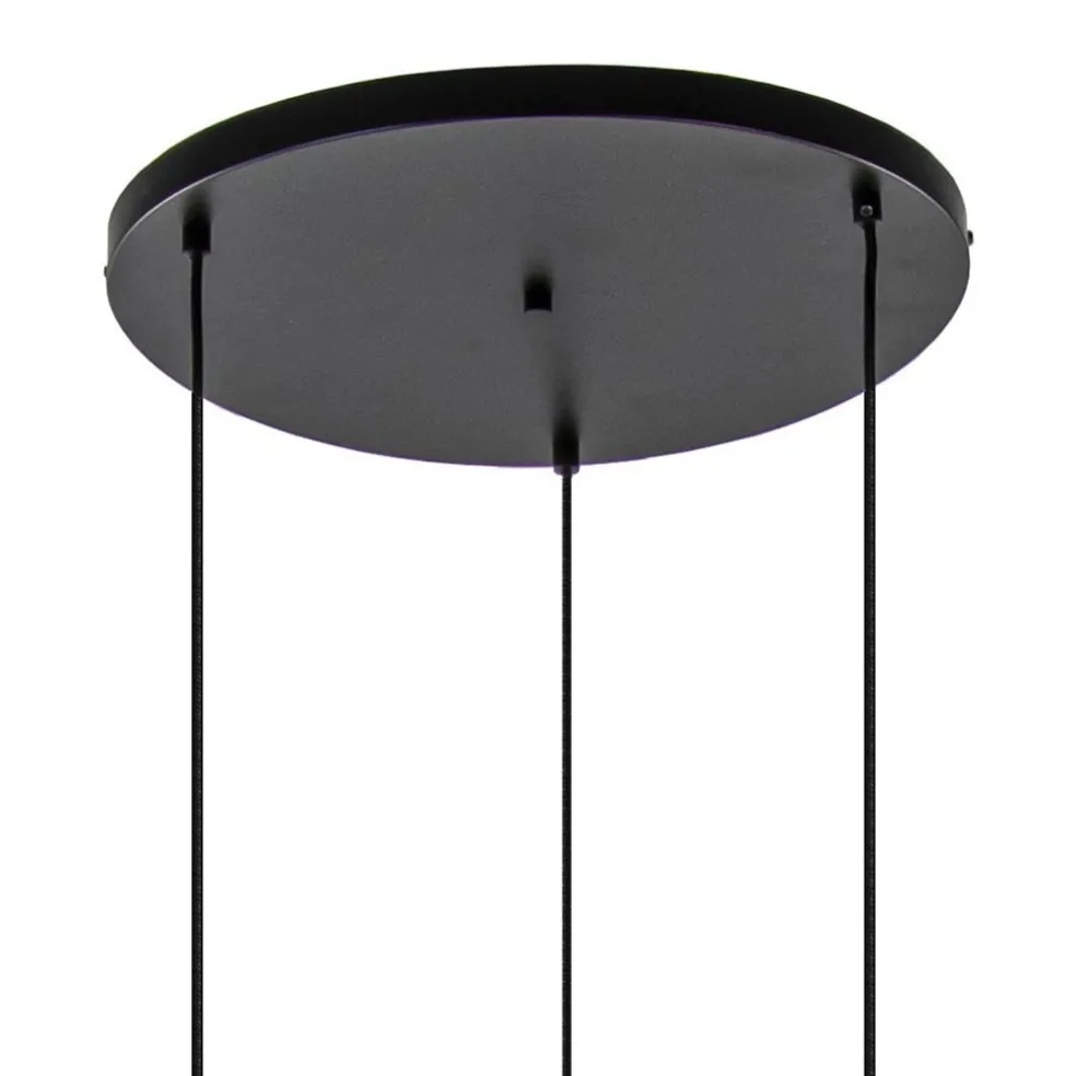 3-Lichts ronde hanglamp goud/mat zwart