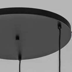 3-Lichts ronde hanglamp met zwarte draadkappen