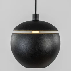 3-Lichts ronde LED hanglamp bollen zwart met goud