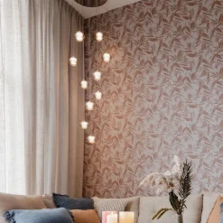 10-Lichts videlamp chroom/smoke glas inclusief dimbaar LED