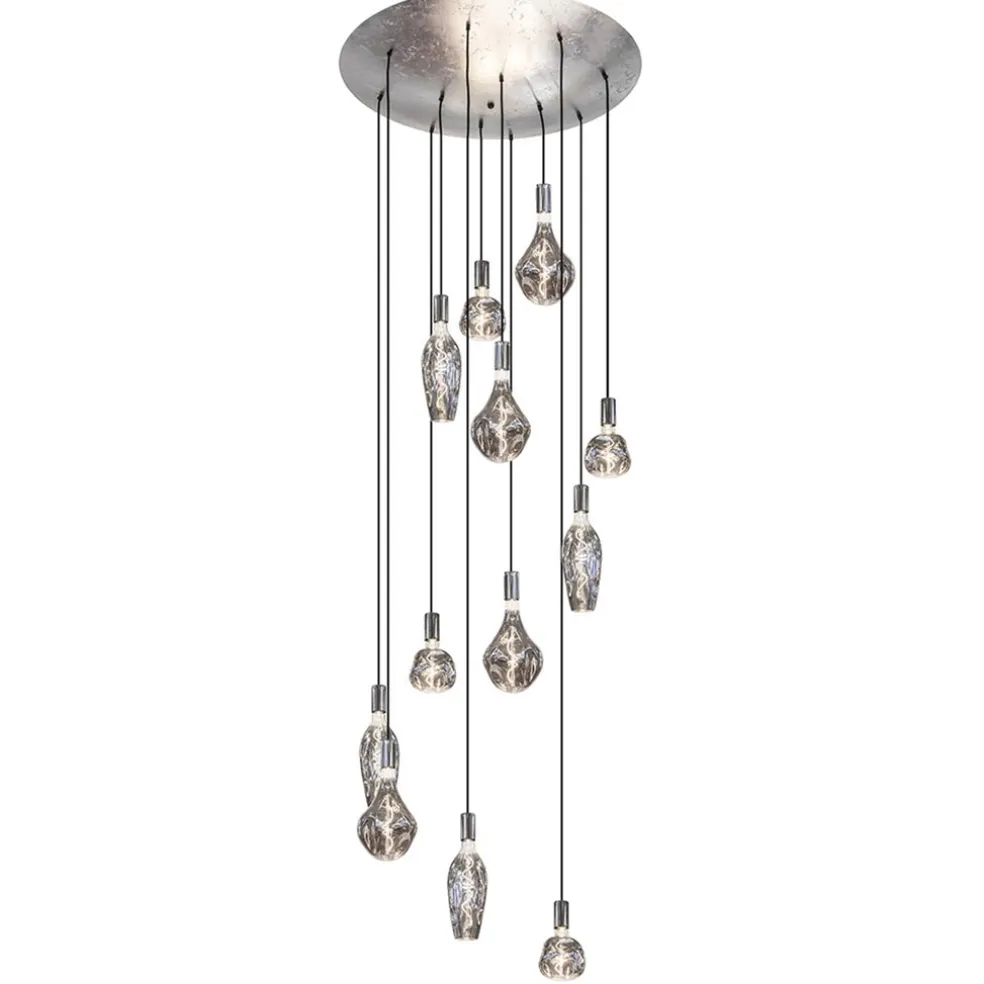 12-Lichts videlamp silverleaf met chroom excl lichtbronnen