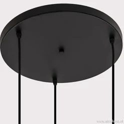 3-Lichts videlamp smoke glas met zwart