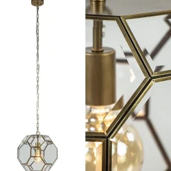 Light & Living hanglamp Lennox brons met helder glas