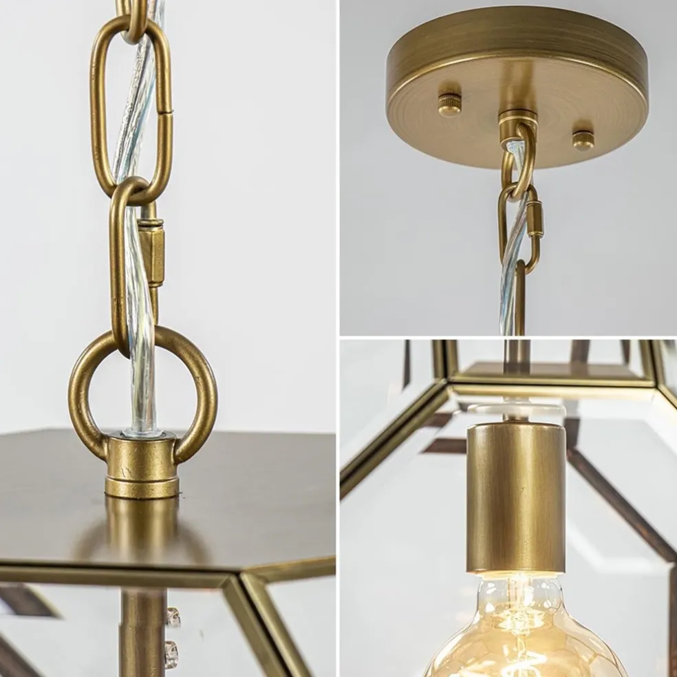 Light & Living hanglamp Lennox brons met helder glas