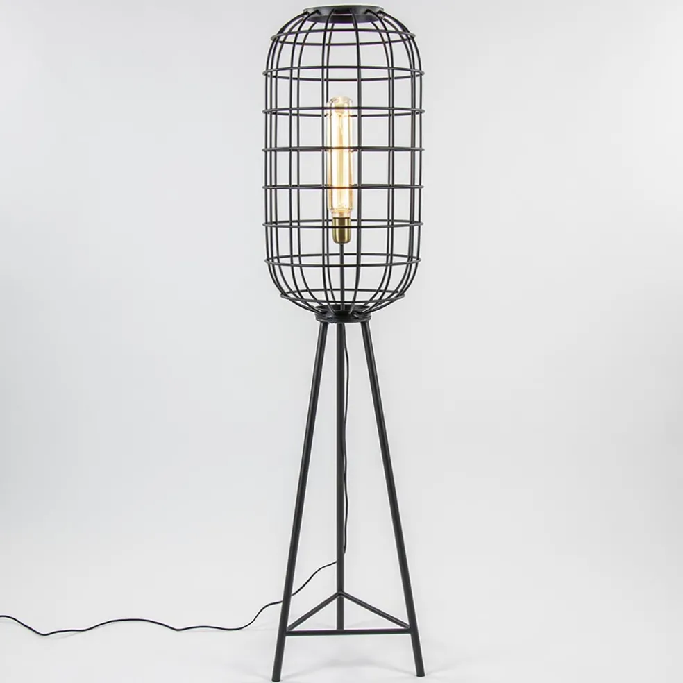 Light & Living vloerlamp Toah zwart met antiek brons