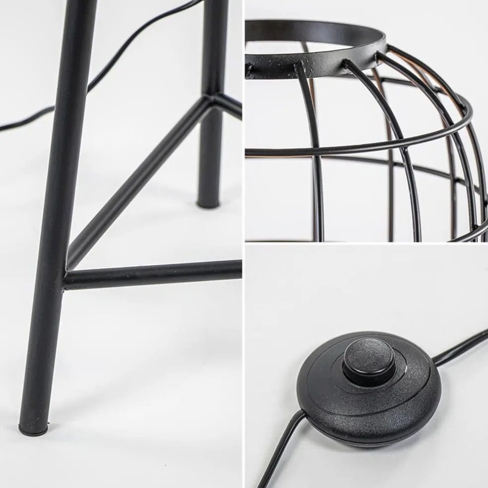 Light & Living vloerlamp Toah zwart met antiek brons