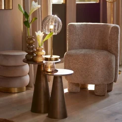 Light and Living bijzettafel Ynez bruin marmer 36x51 cm