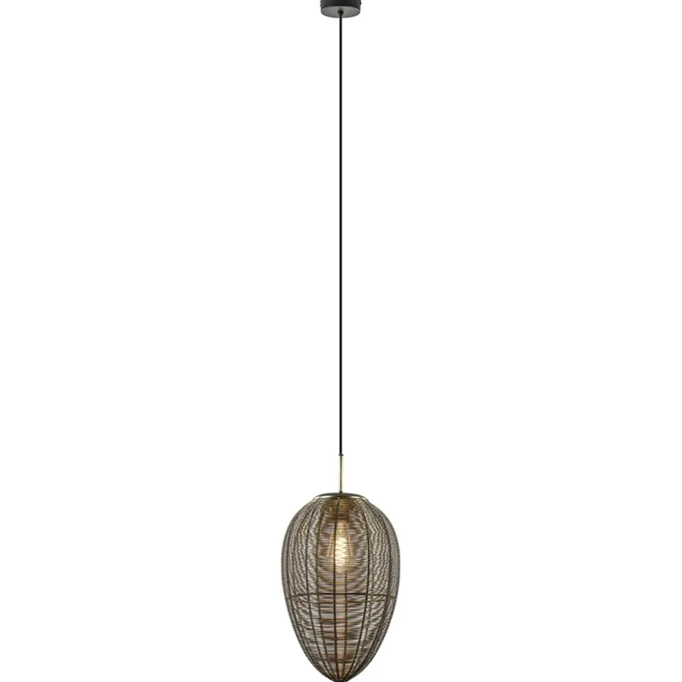 Light and Living hanglamp Yaelle antiek brons met zwart