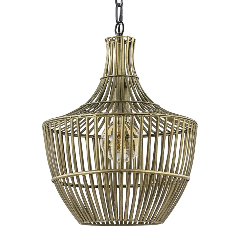 Light and Living hanglamp Stella antiek brons met zwart