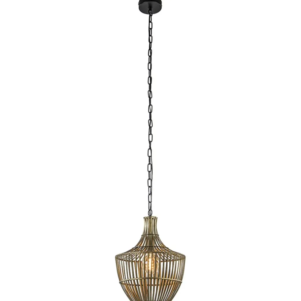 Light and Living hanglamp Stella antiek brons met zwart