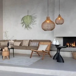 Light and Living hanglamp Pacino donker rotan