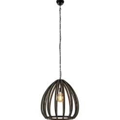 Light and Living hanglamp Barsia wood dark brown