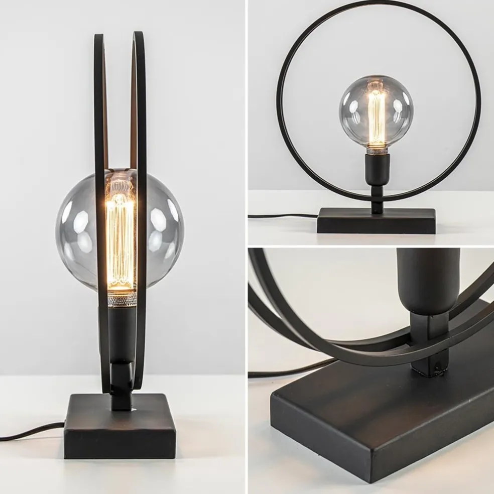 Light and Living tafellamp Rudra mat zwart