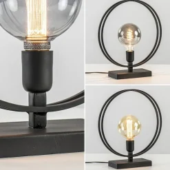 Light and Living tafellamp Rudra mat zwart