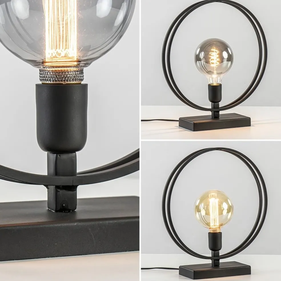 Light and Living tafellamp Rudra mat zwart