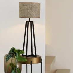 Light and Living tafellamp Miley mat zwart