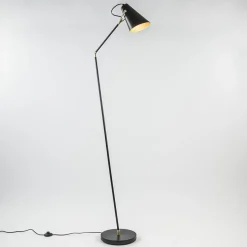 Light and Living vloerlamp Barre zwart met goud verstelbaar