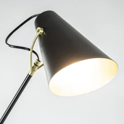 Light and Living vloerlamp Barre zwart met goud verstelbaar