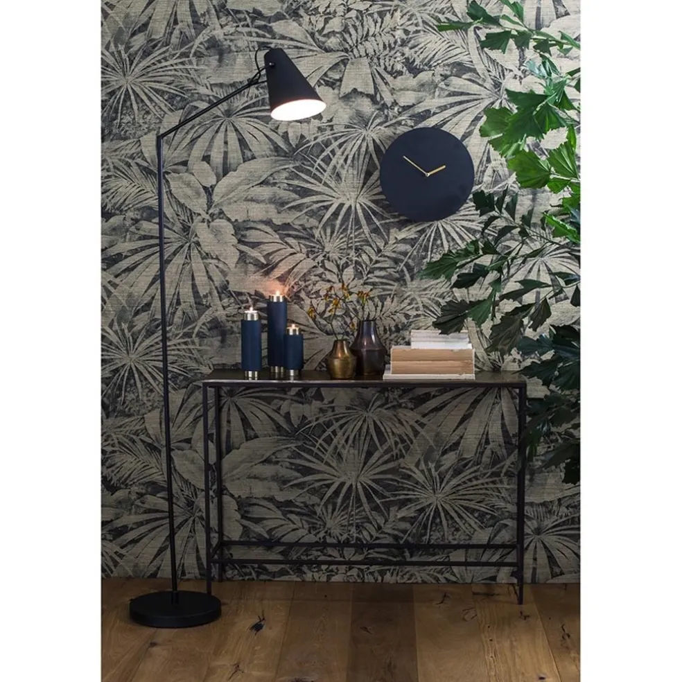 Light and Living vloerlamp Barre zwart met goud verstelbaar