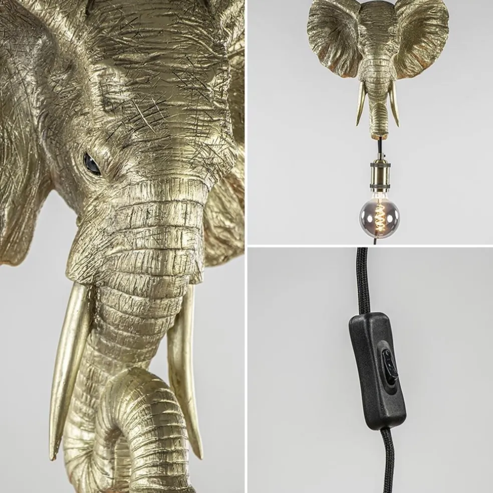 Light and Living wandlamp Elephant licht goud