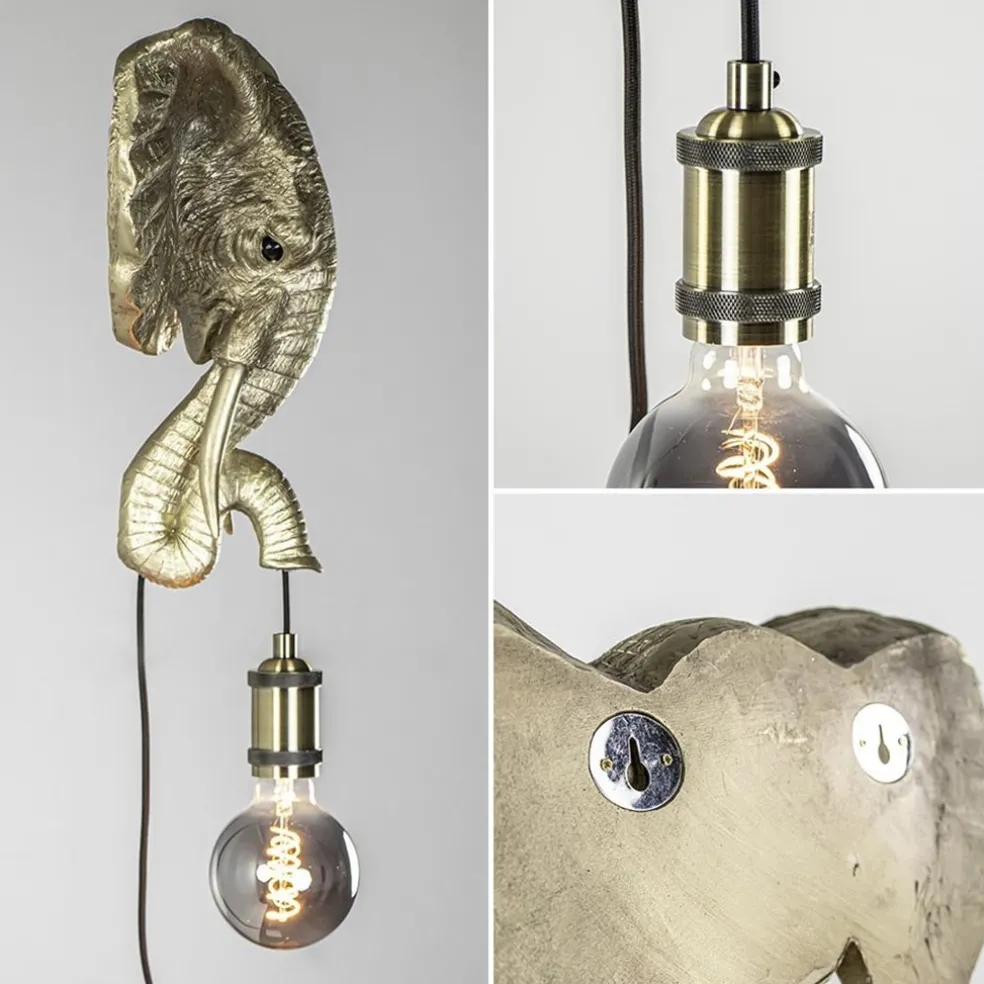Light and Living wandlamp Elephant licht goud