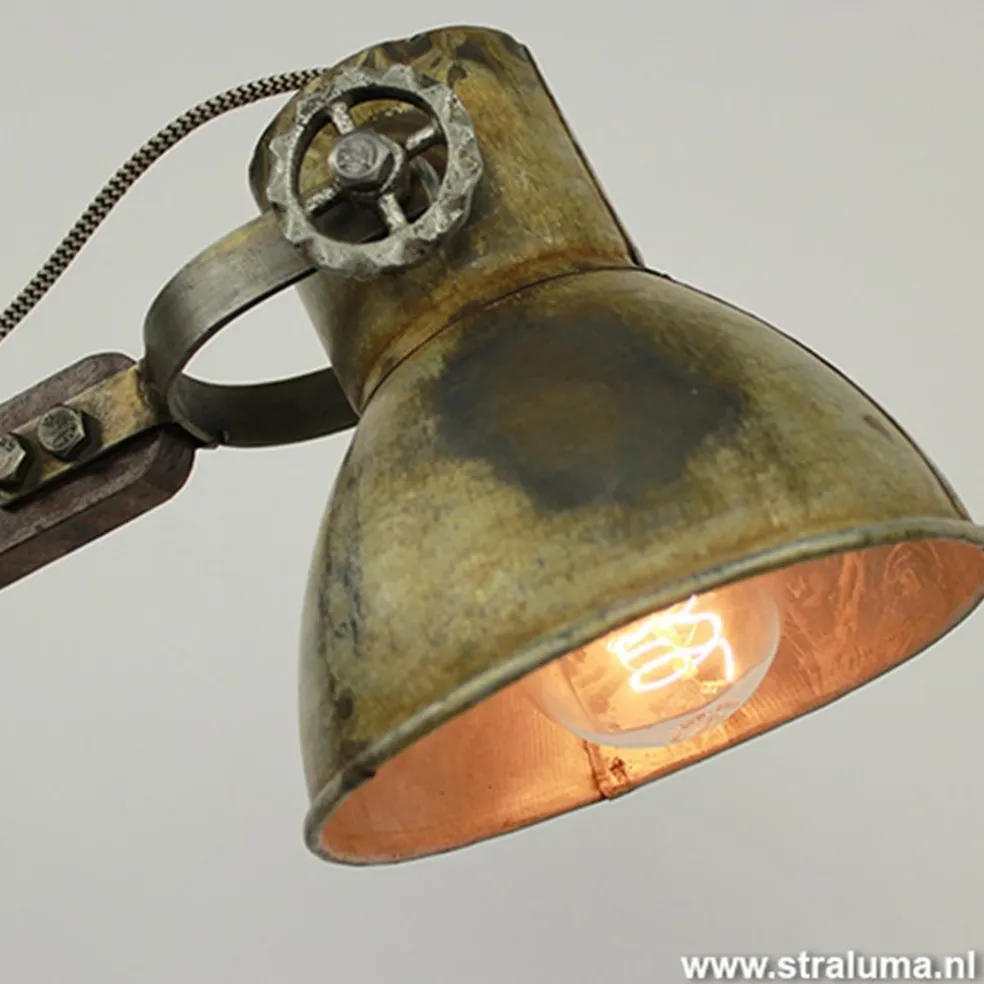 Light Living bureaulamp Ekerd hout-staal