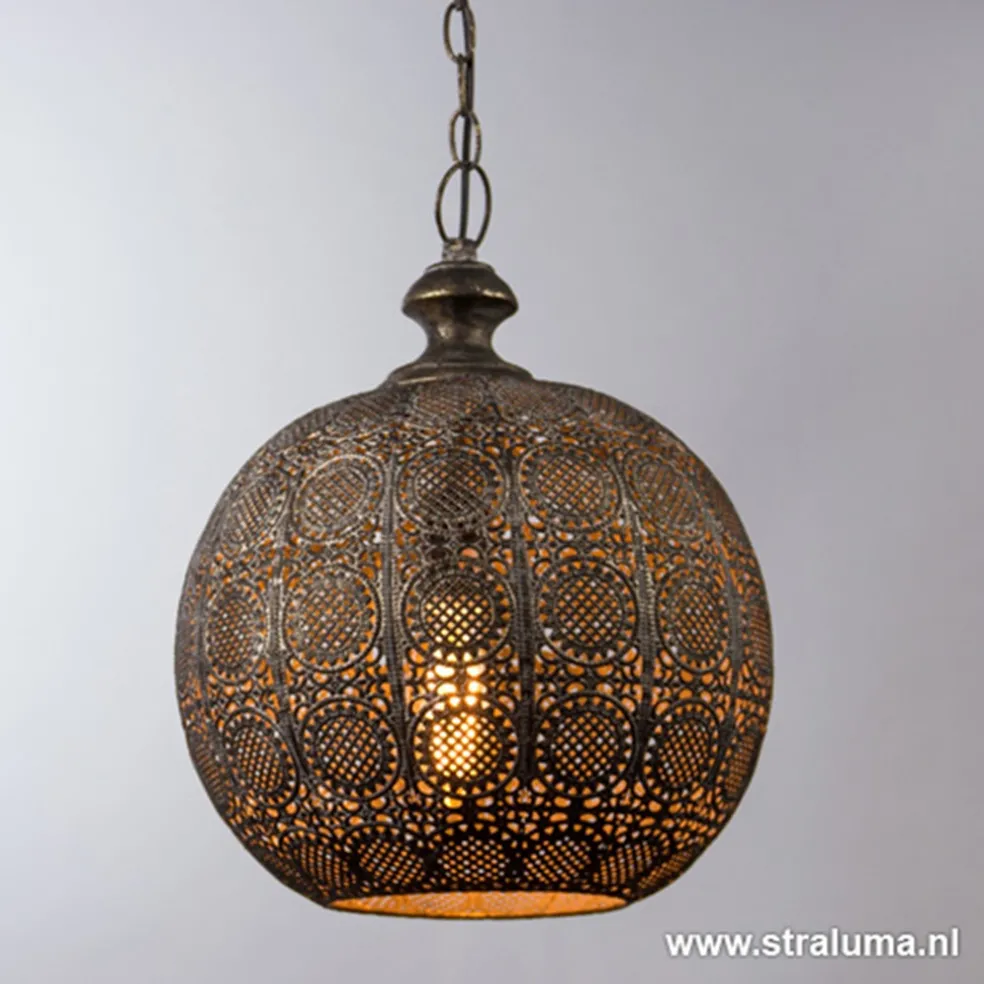 Light Living hanglamp Ananya bruin-goud