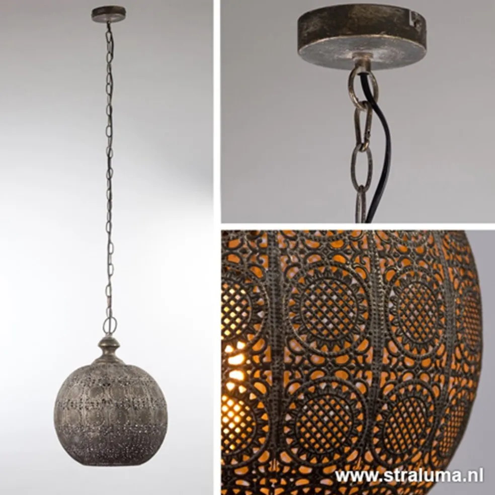 Light Living hanglamp Ananya bruin-goud