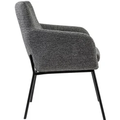 Luxe armstoel gemeleerde stof met zwarte poot