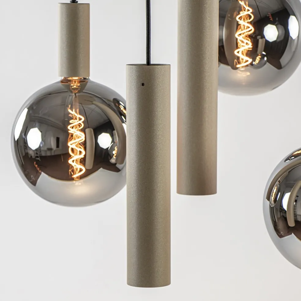 Luxe hanglamp 5-lichts rond quartz