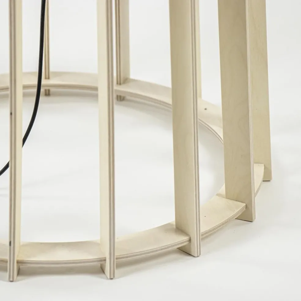 Luxe lampvoet naturel hout exclusief kap