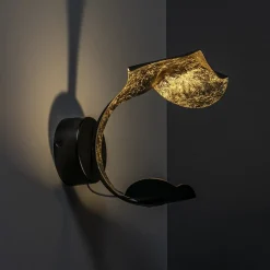 Luxe LED wandlamp zwart met goldleaf