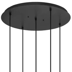 Luxe 5-lichts hanglamp mat zwart E27+GU10 rond