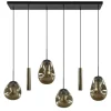 Luxe 6-lichts hanglamp met goud glas en cilinders