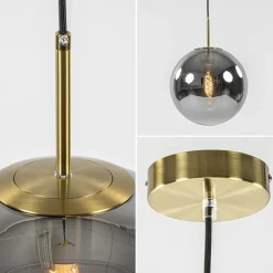 Luxe Light and Living hanglamp Medina brons met smoke glas
