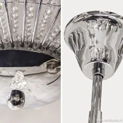 Luxe ronde hanglamp kristal met chroom