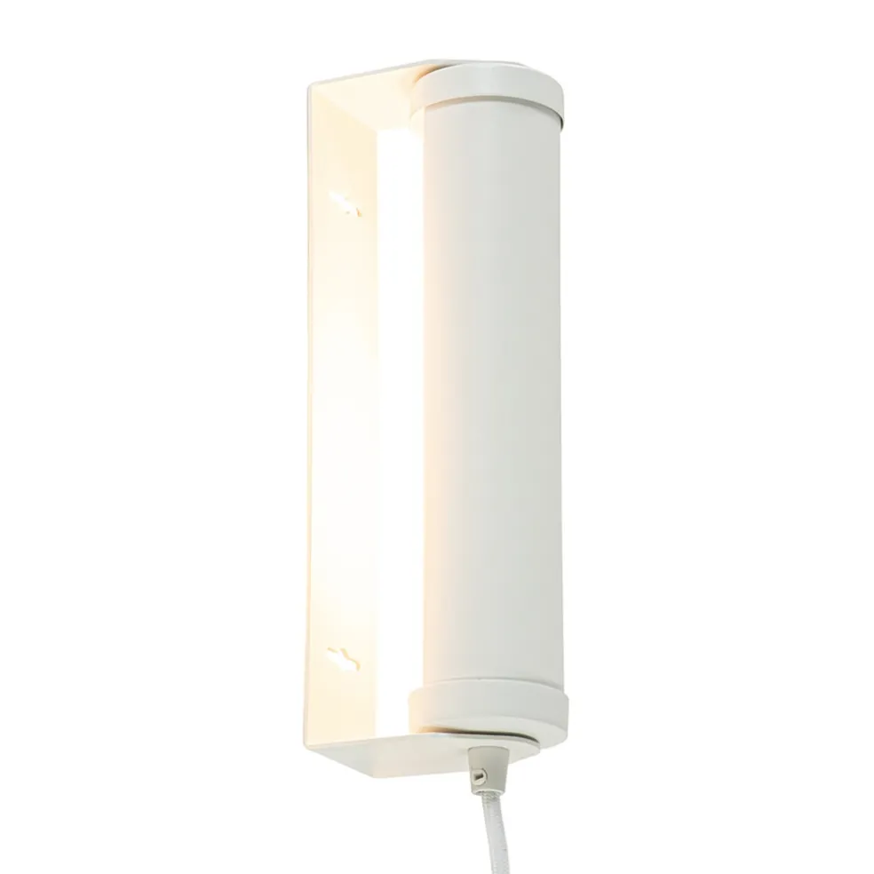 Mat witte wandlamp met snoer