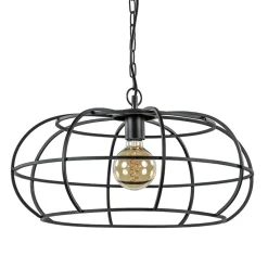 Mat zwart metalen hanglamp Imelda Light and Living
