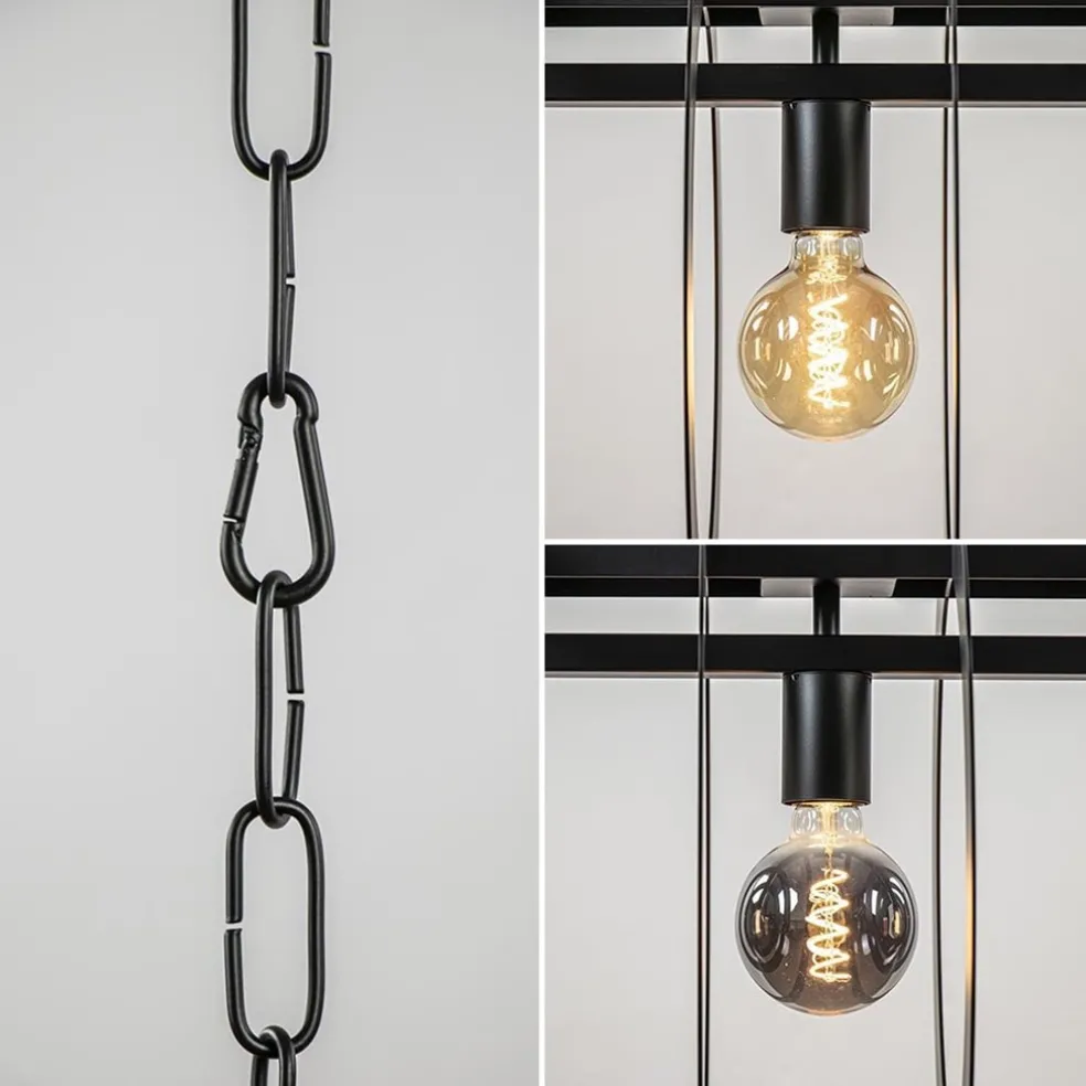 Mat zwart metalen hanglamp Rings